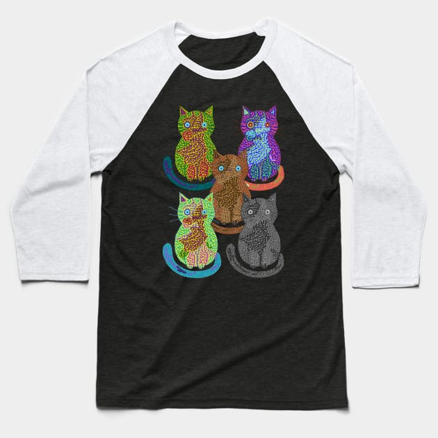 Calicos - Pop Art Style Baseball T-Shirt by NightserFineArts